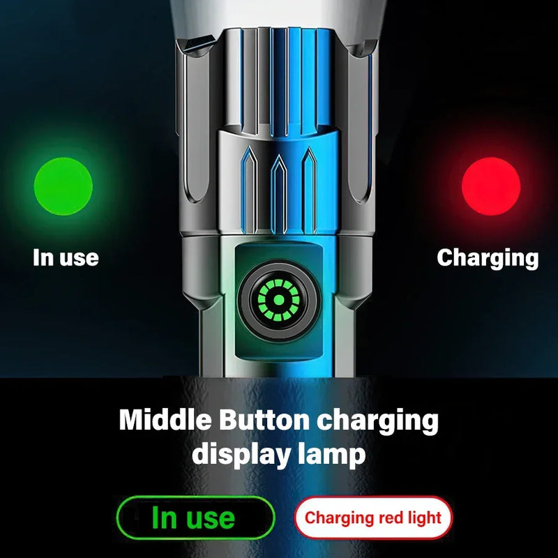 tactical led flashlight with zoom and usb charging, view 6 - MRSLM
