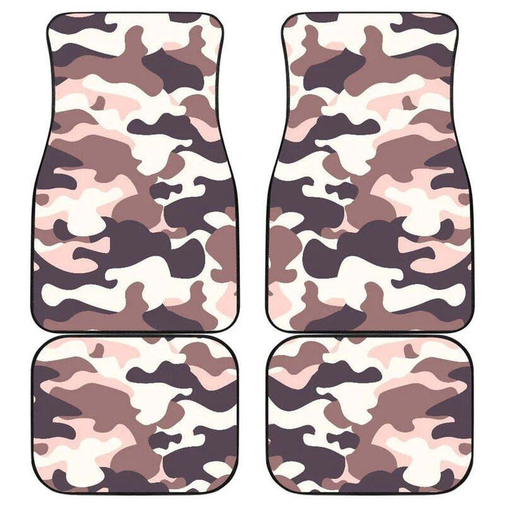 Chic Pink & Brown Camo Car Floor Mats