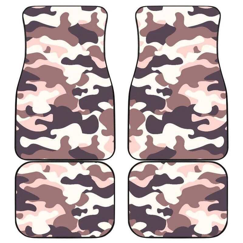 pink and brown camo car floor mats, view 2 - MRSLM