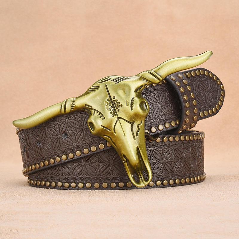 Vintage Western bull buckle belt - MRSLM