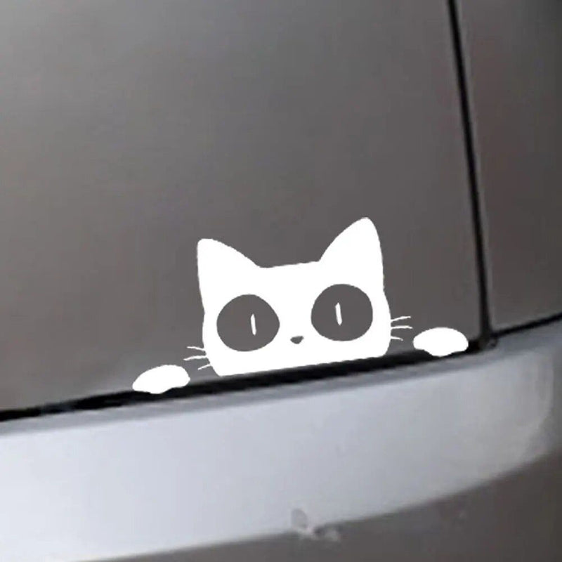 reflective peeking cat car decal, view 6 - MRSLM