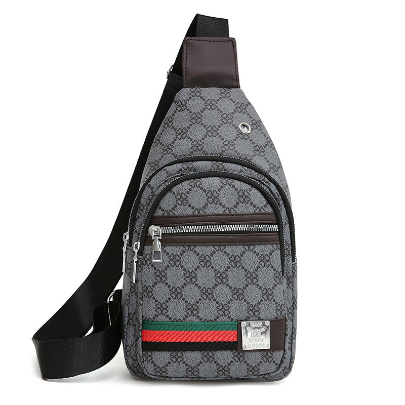 contrast color PU crossbody chest bag, view 8 - MRSLM