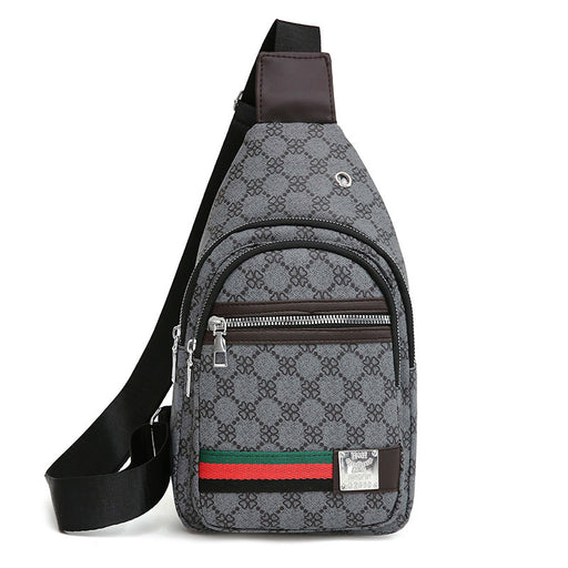 contrast color PU crossbody chest bag, view 8 - MRSLM