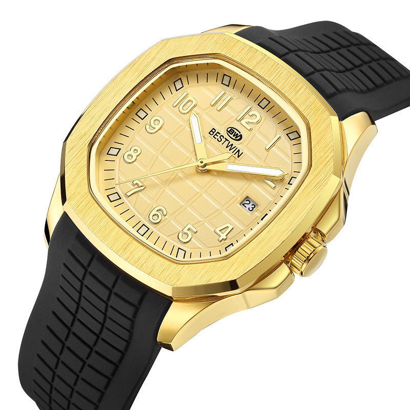 men's silicone strap sports watch, view 2 - MRSLM