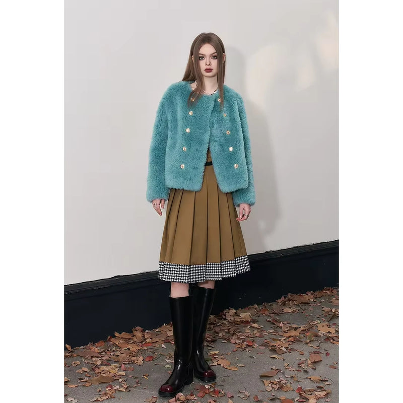 mid-length plaid skirt with belt, view 6 - MRSLM