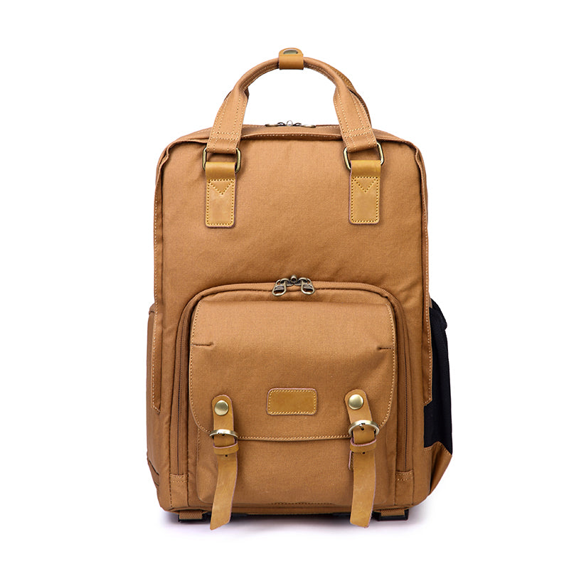 cotton canvas vintage backpack, view 6 - MRSLM