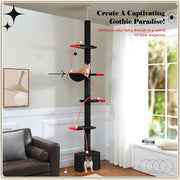 adjustable gothic cat tree tower, view 3 - MRSLM