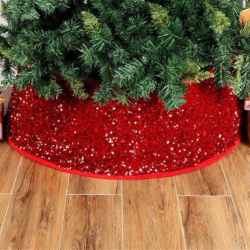 Red sequin Christmas tree skirt - MRSLM