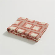 Modern plaid knitted throw blanket, view 2 - MRSLM