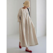 cotton linen maxi dress, view 2 - MRSLM