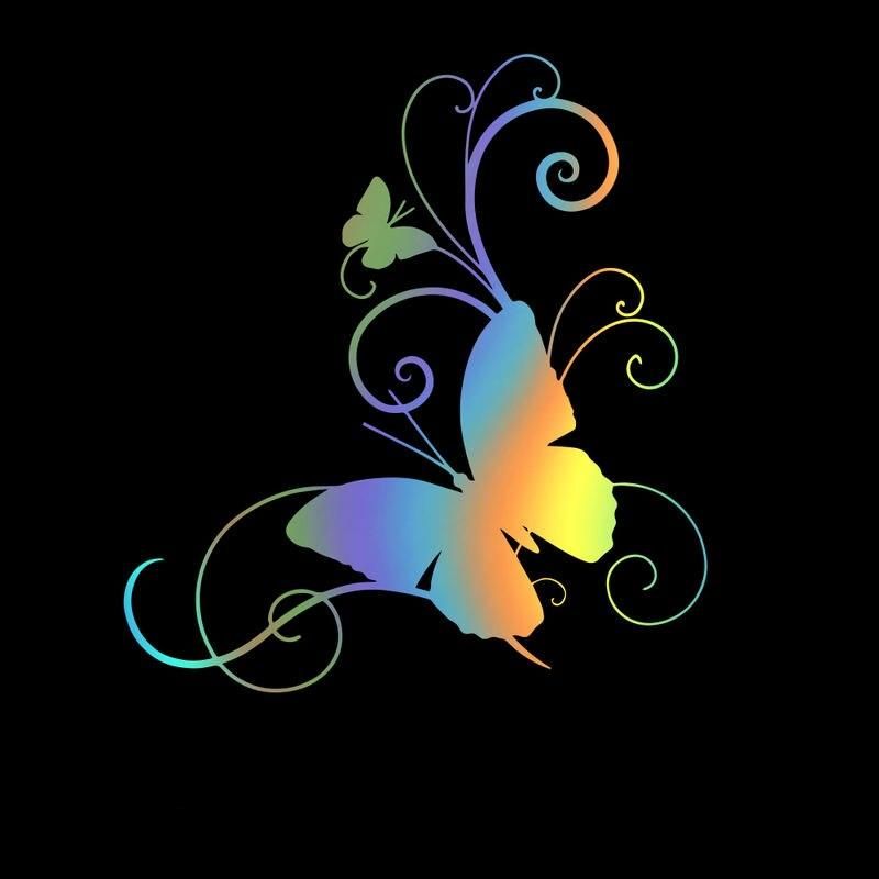 3d butterfly vinyl car sticker, view 4 - MRSLM