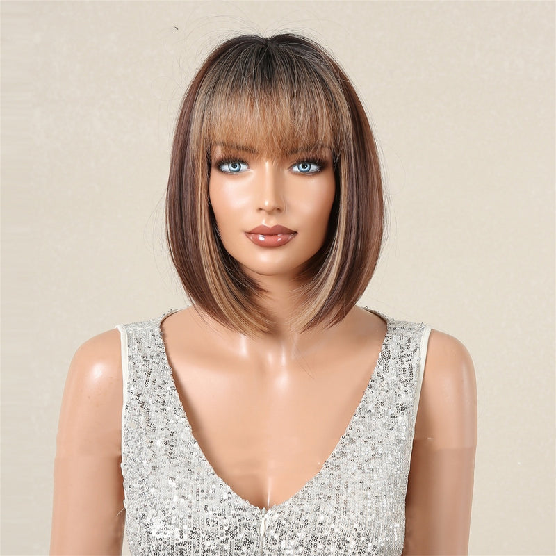 Women's bob wig with full bangs, view 6 - MRSLM
