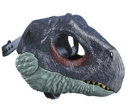 blue latex dinosaur head mask, view 4 - MRSLM