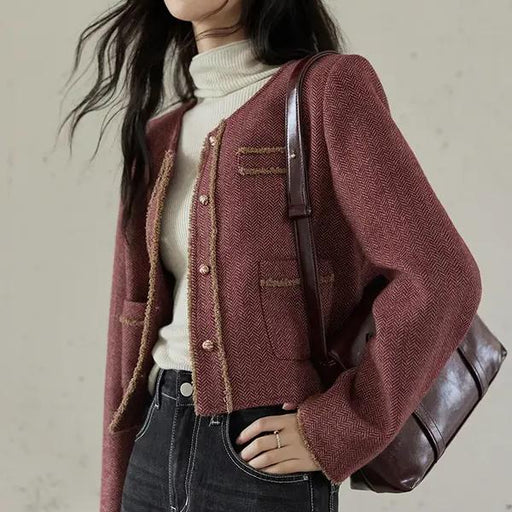 plaid tweed short jacket - MRSLM