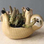 ceramic cartoon animal hanging plant pot, view 6 - MRSLM