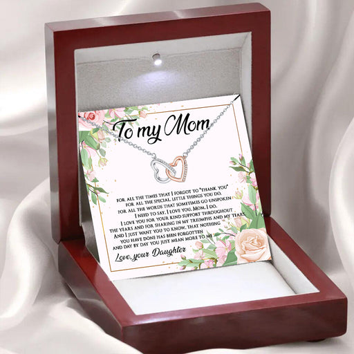 Interlocking double ring necklace with gift card - MRSLM