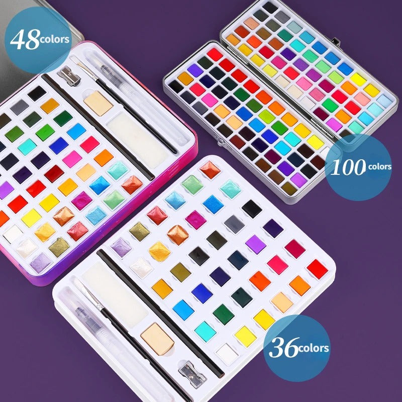 solid watercolor paint set, view 6 - MRSLM