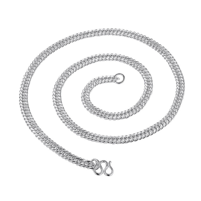 men's bold silver Cuban chain necklace, view 8 - MRSLM