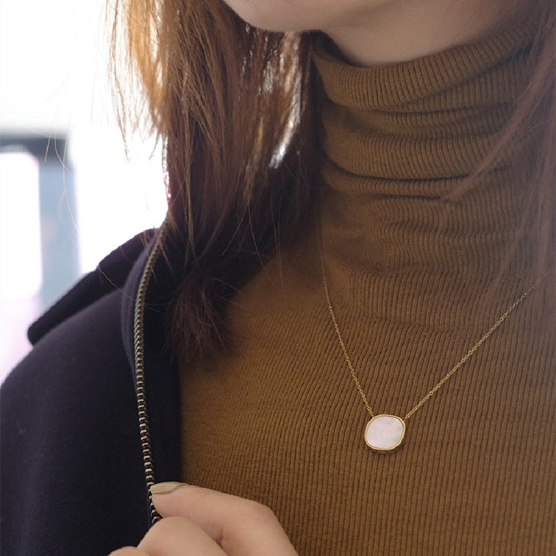 titanium steel pearl shell necklace - MRSLM