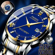 men's stainless steel luminous quartz watch, view 3 - MRSLM