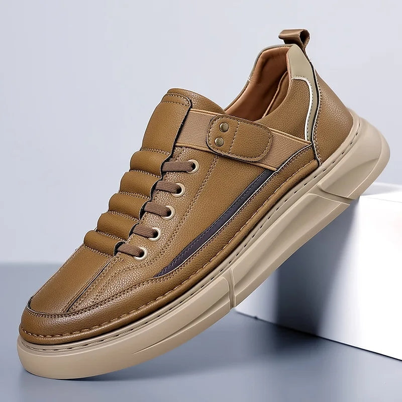 vintage british men casual leather loafers, view 2 - MRSLM