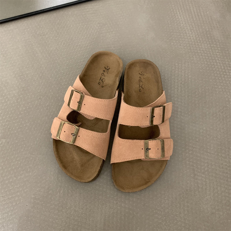 women's suede flip-flops, view 9 - MRSLM