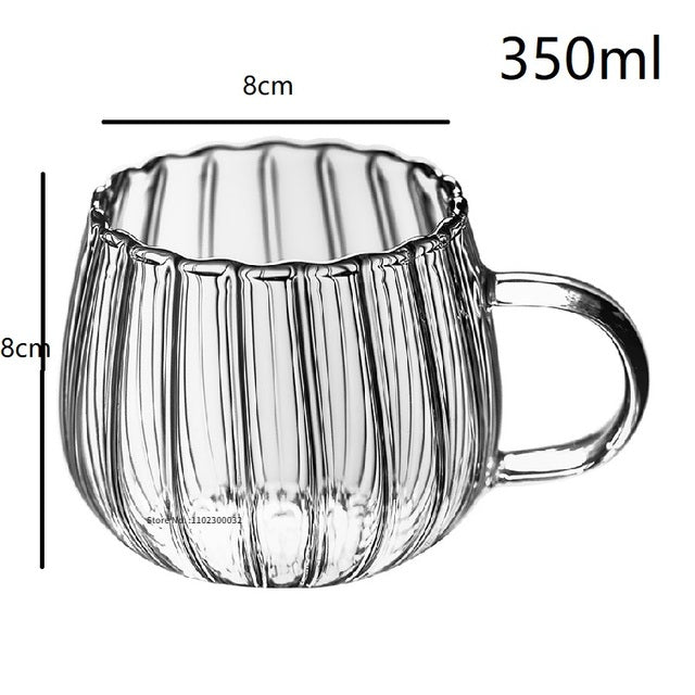 pumpkin pattern glass mug set, view 2 - MRSLM