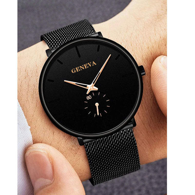 men's minimalist ultra thin quartz watch, view 8 - MRSLM