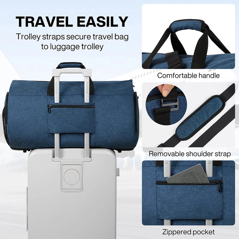 convertible garment duffel bag with shoe pouch, view 6 - MRSLM