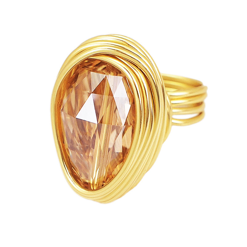 exaggerated crystal ring for women, view 3 - MRSLM