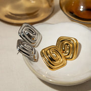 rectangular threaded earrings, view 5 - MRSLM