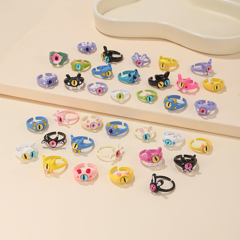 cute cartoon ring set, view 3 - MRSLM