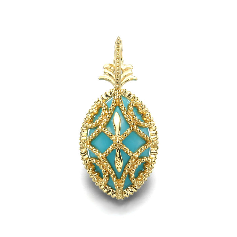 hollow pattern double-sided water drop pendant, view 4 - MRSLM