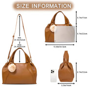 Large capacity soft synthetic leather tote bag, view 5 - MRSLM