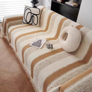 Striped chenille sofa cover throw, view 5 - MRSLM