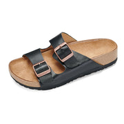 women's flat cork sandals, view 2 - MRSLM