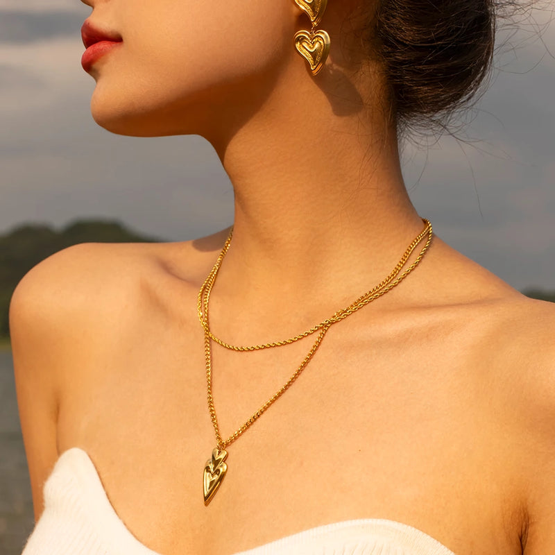 18k gold plated love heart necklace - MRSLM