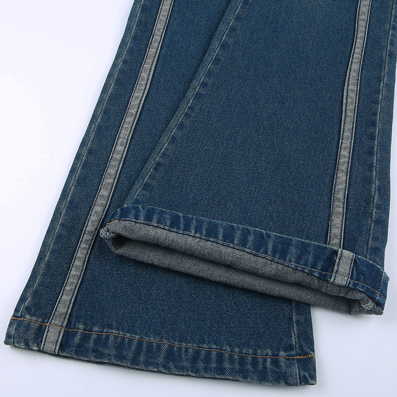 Street Trendy Low Waist Denim Overalls