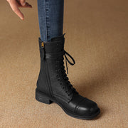 leather lace-up chelsea ankle boots, view 6 - MRSLM