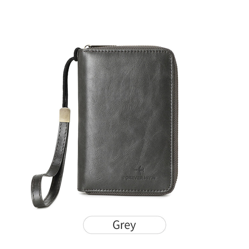 retro business PU leather passport wallet, view 5 - MRSLM
