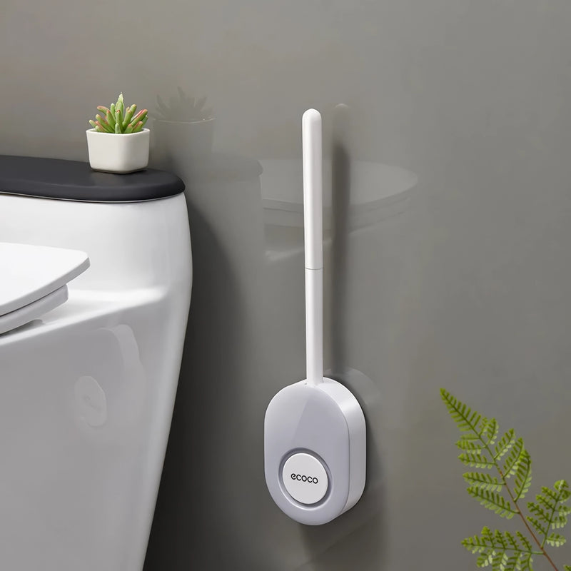 Soft silicone toilet brush with holder, view 2 - MRSLM