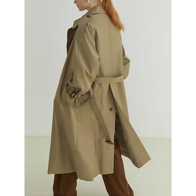 long sleeve double-breasted trench coat, view 9 - MRSLM