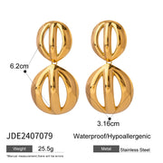 Geometric hoop earrings, view 3 - MRSLM