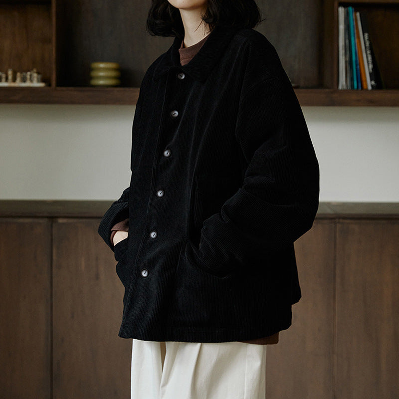 women's retro cotton corduroy jacket, view 7 - MRSLM