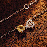 rose gold moissanite necklace, view 8 - MRSLM