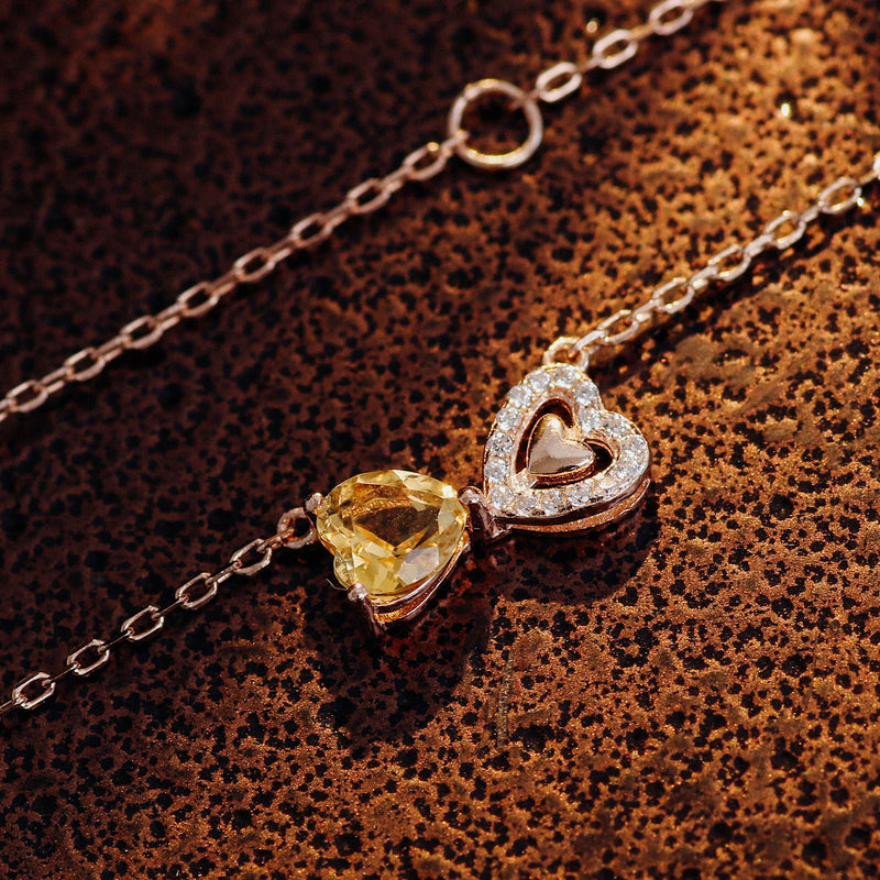 rose gold moissanite necklace, view 8 - MRSLM