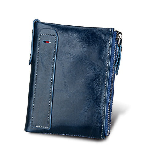 men's short RFID leather wallet, view 11 - MRSLM