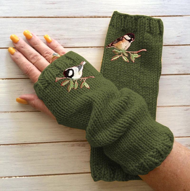 Women's knitted half finger gloves, view 5 - MRSLM