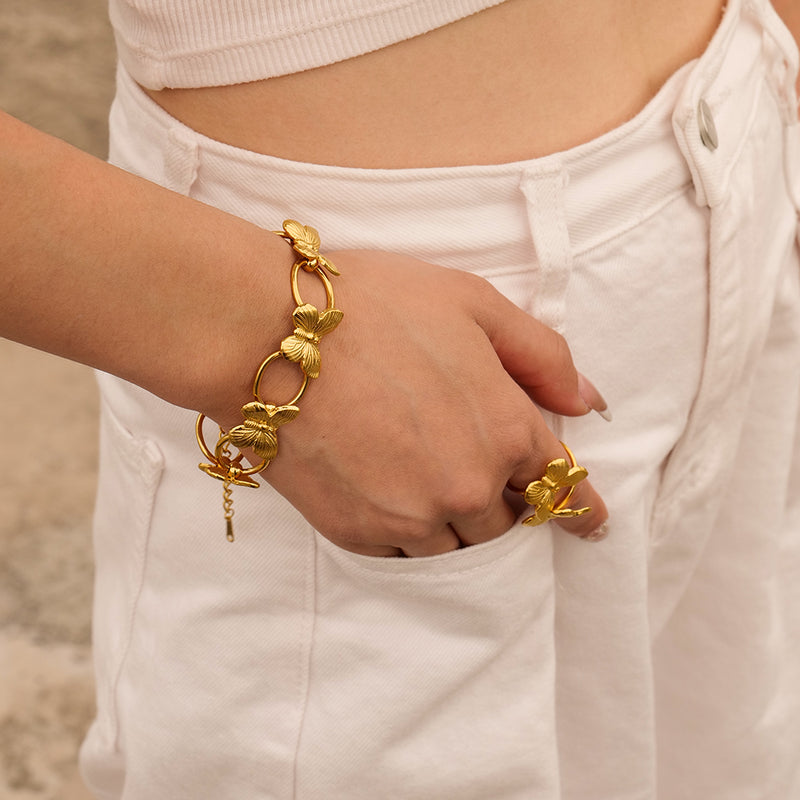 butterfly chain bracelet, view 5 - MRSLM