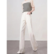 high waist wide leg white denim pants, view 4 - MRSLM